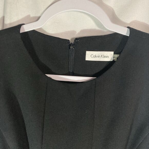 63-13 CALVIN KLEIN black white tan sleeveless aline dress 4P - Picture 5 of 7